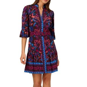 Floral Blue and Purple Women's Dress